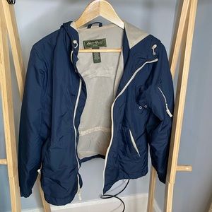 Eddie Bauer Hooded Navy Shell Jacket